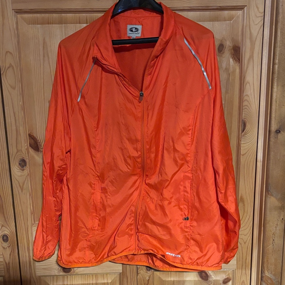 Athletic Works Orange Lightweight Windbreaker Jacket